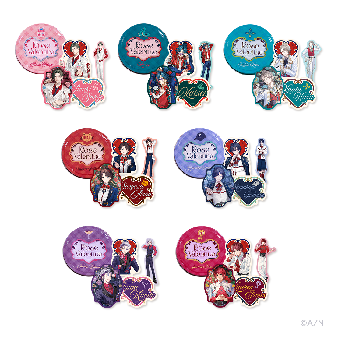 【Rose Valentine】缶入りステッカーセット