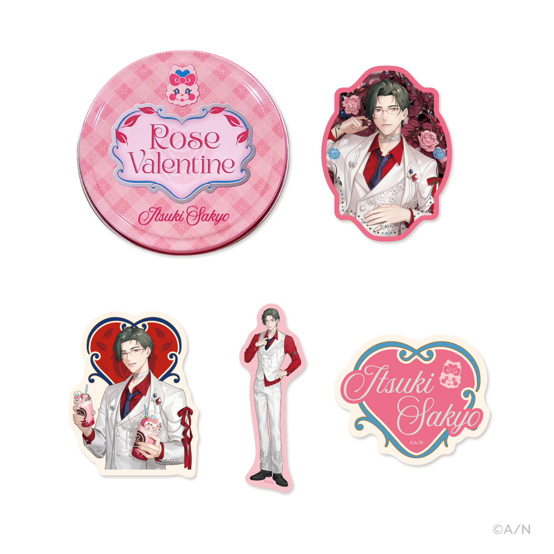 【Rose Valentine】缶入りステッカーセット