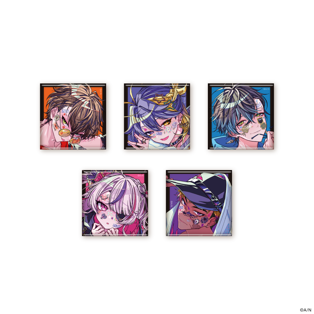 【FACE DECOR COLLECTION Vol.1】スクエア缶バッジ