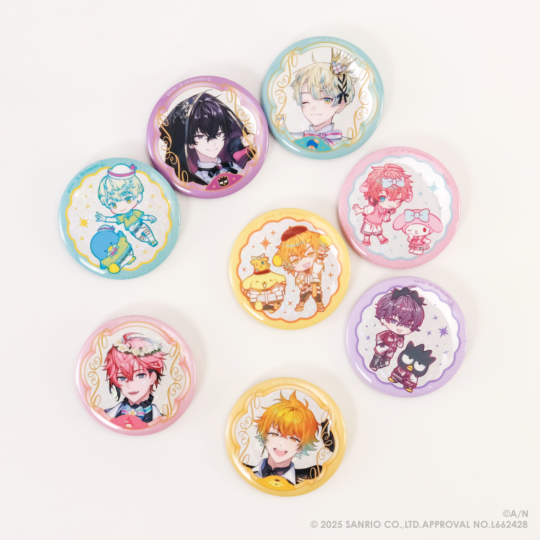 【Oriens×サンリオキャラクターズ】ランダムキラキラ缶バッジ