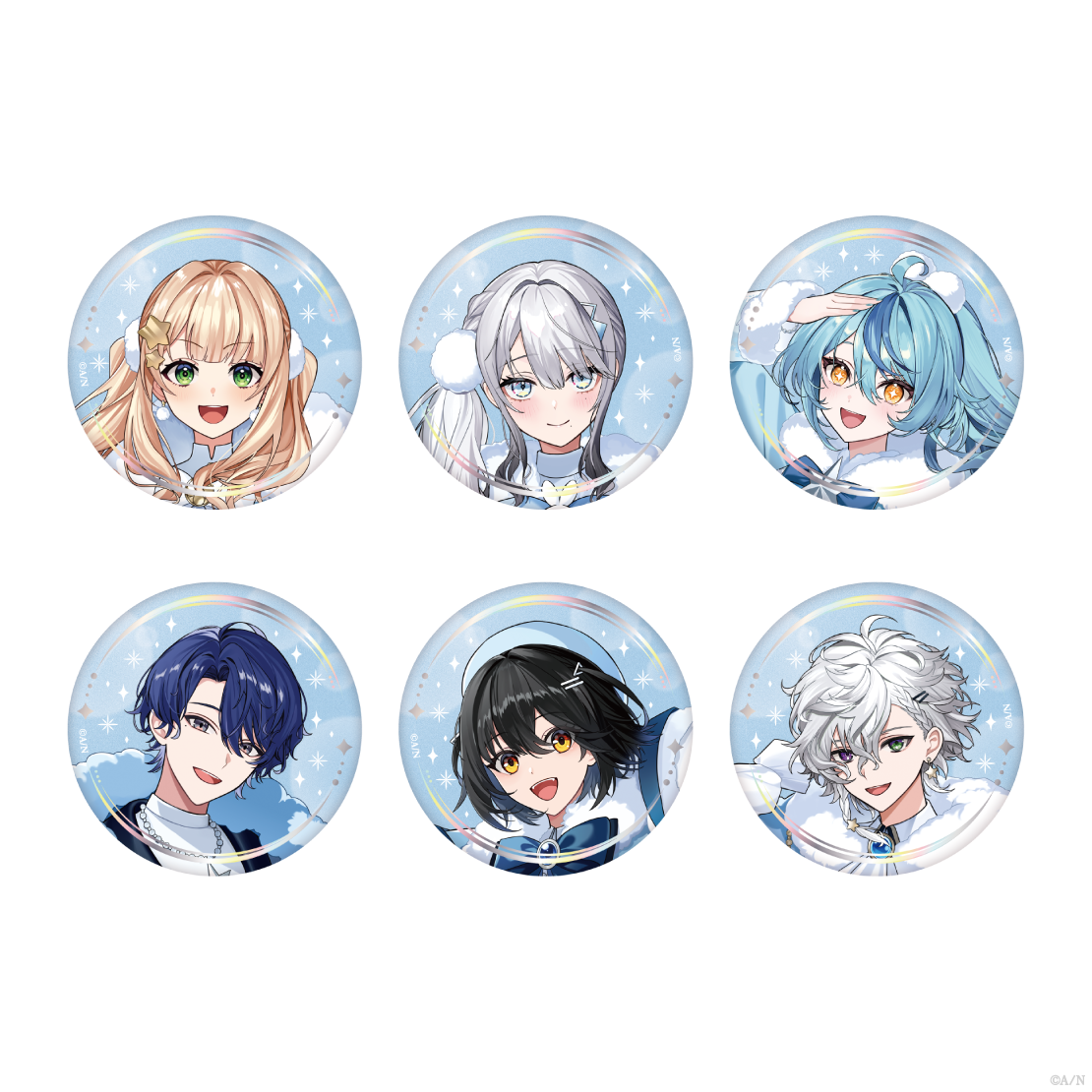 【White Snow Christmas】箔押し缶バッジ