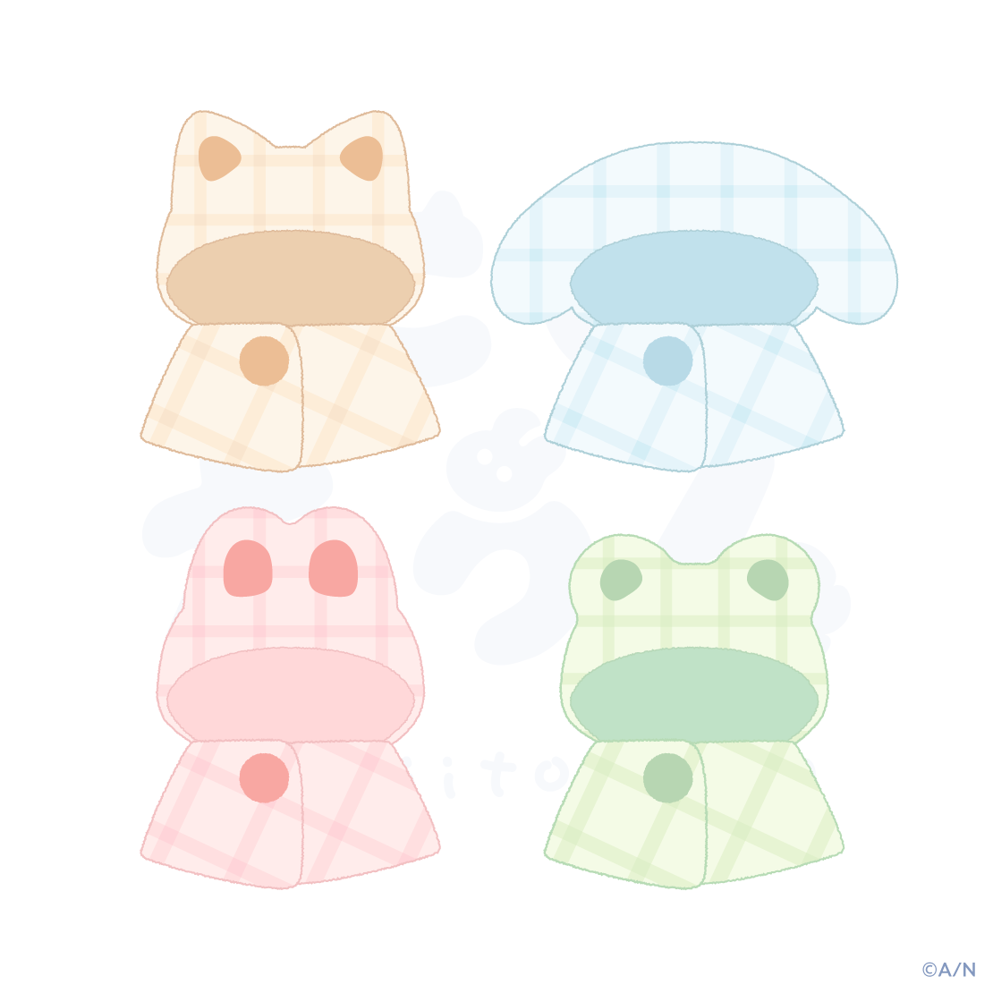 【にじたうんかすたむ おうちすたいる】フードつきポンチョ