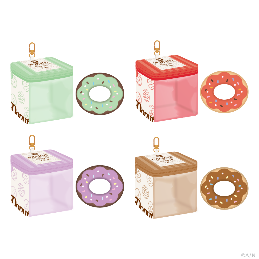 【OrenToko】にじぱぺドーナツ浮き輪＆ポーチセット【にじぱぺカスタム】