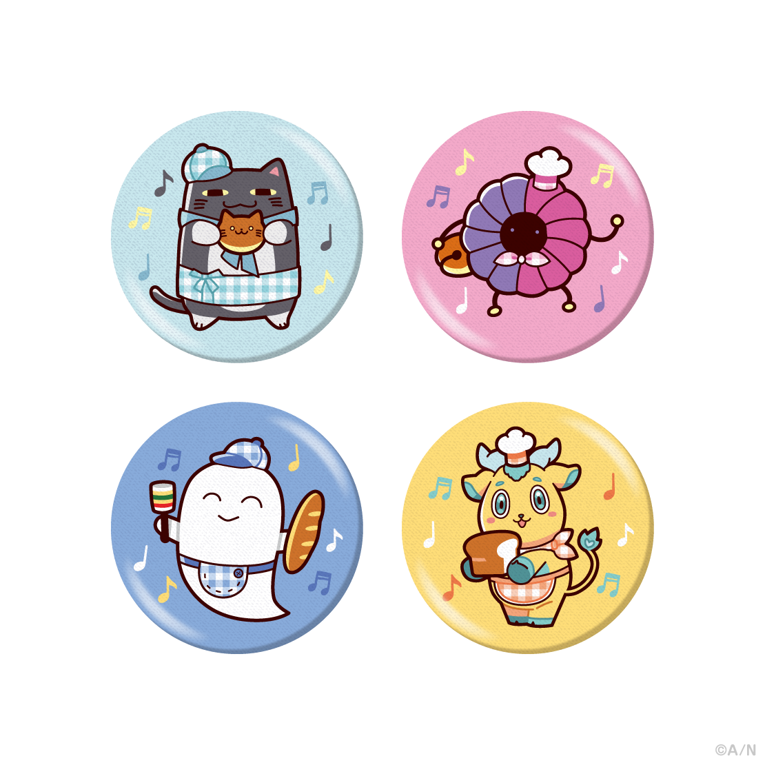 【ゆかいなパンやさん】刺繍缶バッジ【にじりとる】