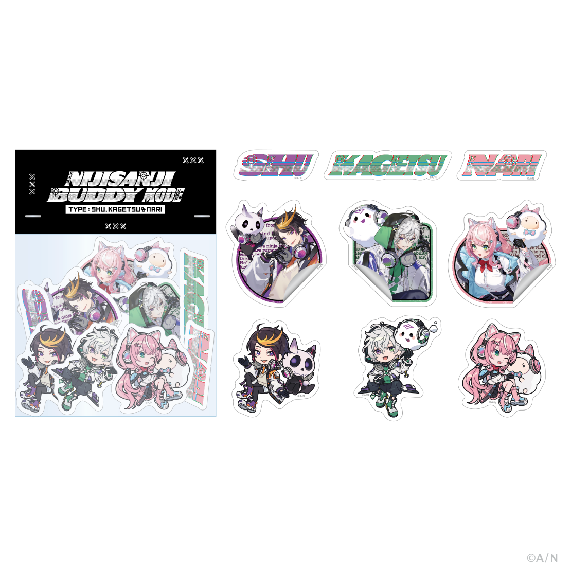 【NIJISANJI Buddy Mode Type：Shu, Kagetsu & Nari】ステッカーセット