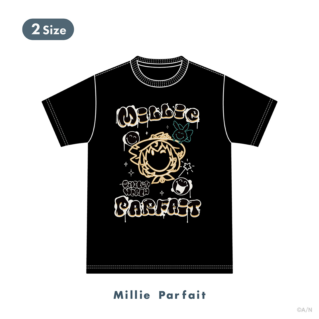 【NIJISANJI EN×SmileyWorld】Tシャツ ミリー・パフェ ライバー 関連タグ 商品を選択