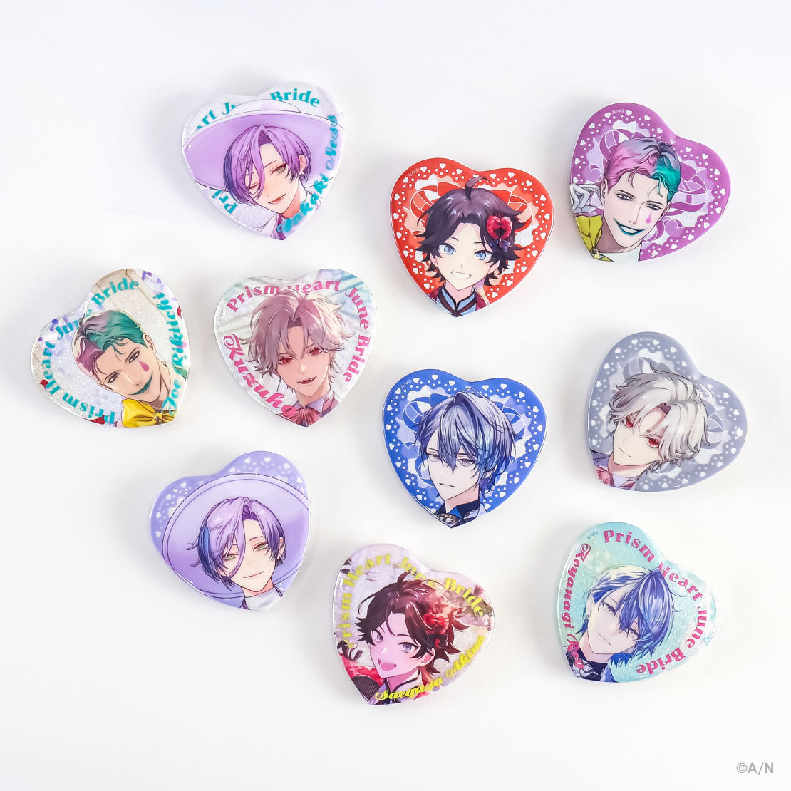 【Prism Heart June Bride】ランダムハート型缶バッジ Aグループ
