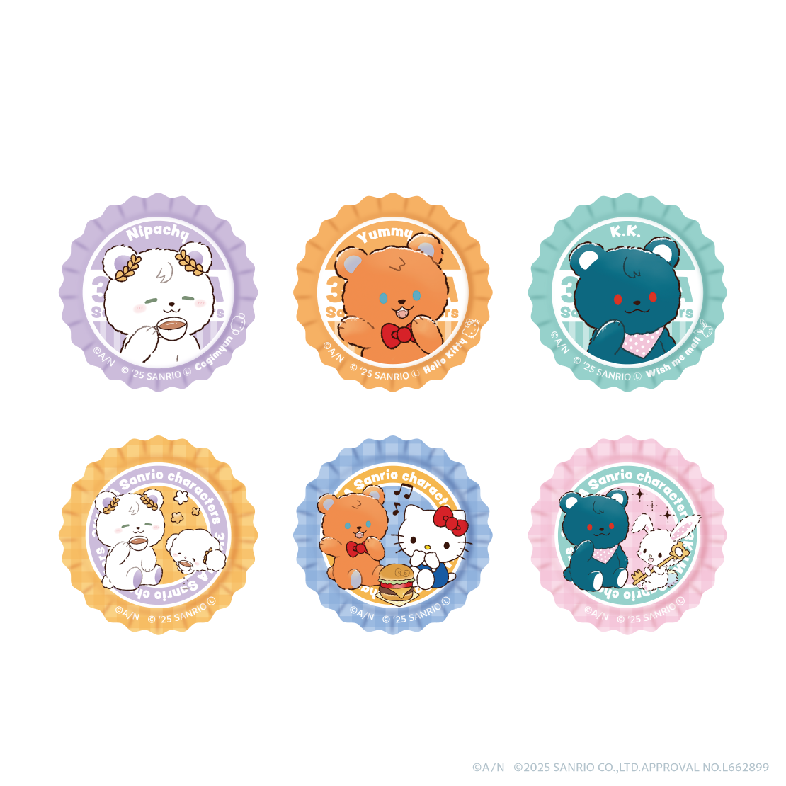 【3SKM×サンリオキャラクターズ】ランダム王冠マグネット