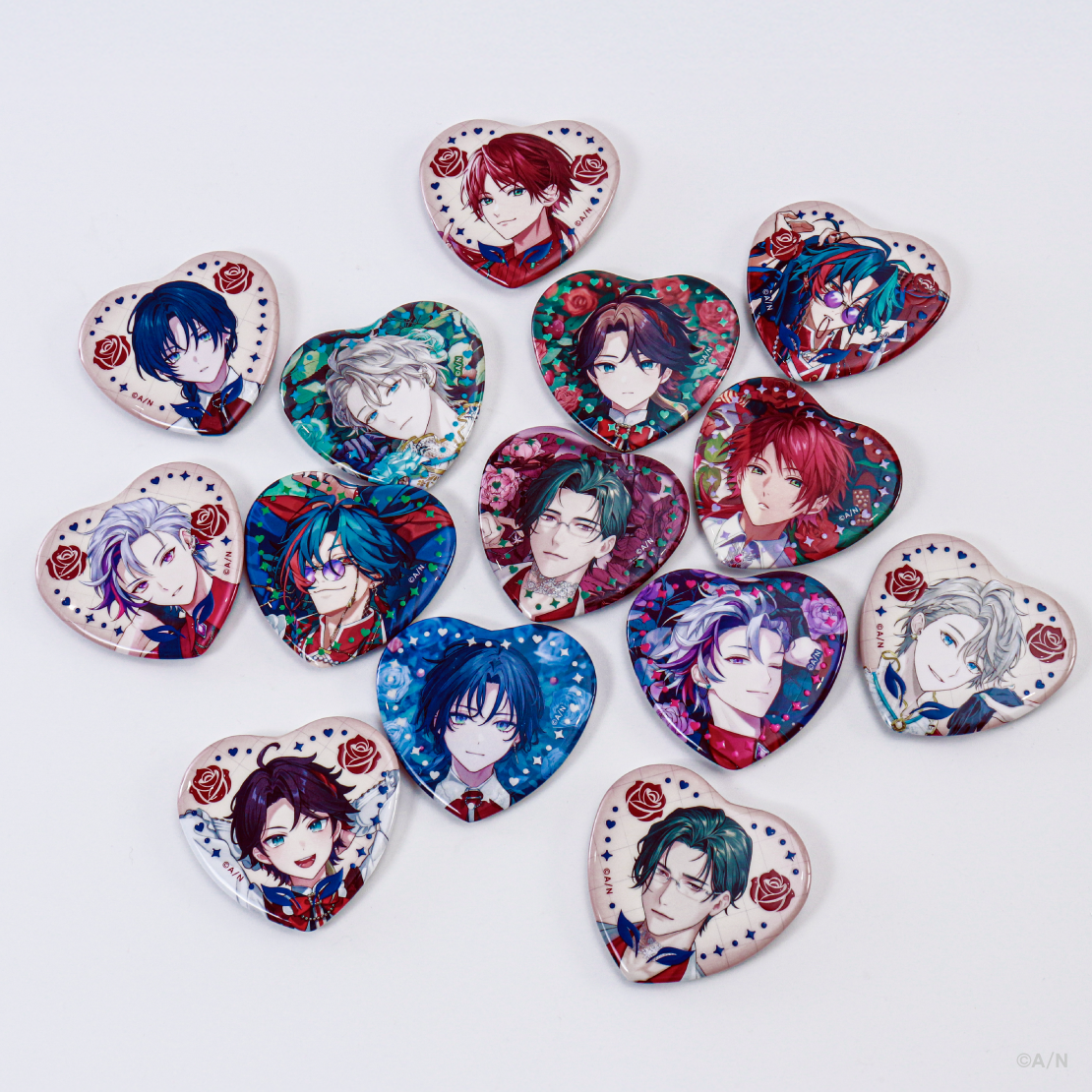 【Rose Valentine】ランダムハート型缶バッジ