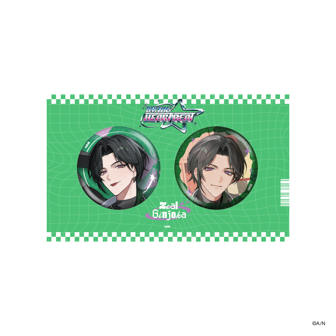 【BY THE HEARTBEAT】グリッター缶バッジセット