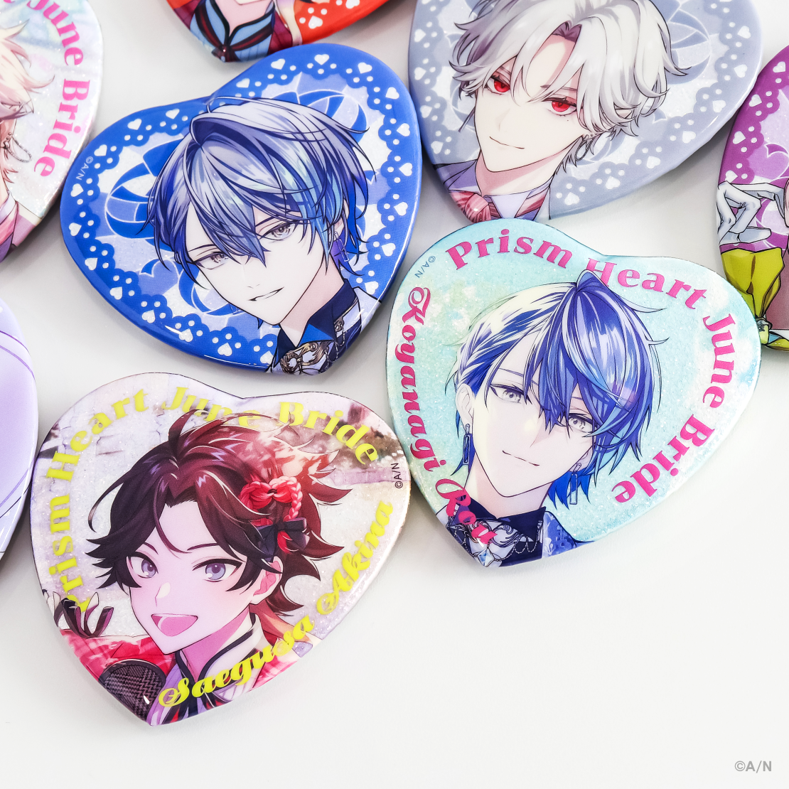 【Prism Heart June Bride】ランダムハート型缶バッジ Aグループ