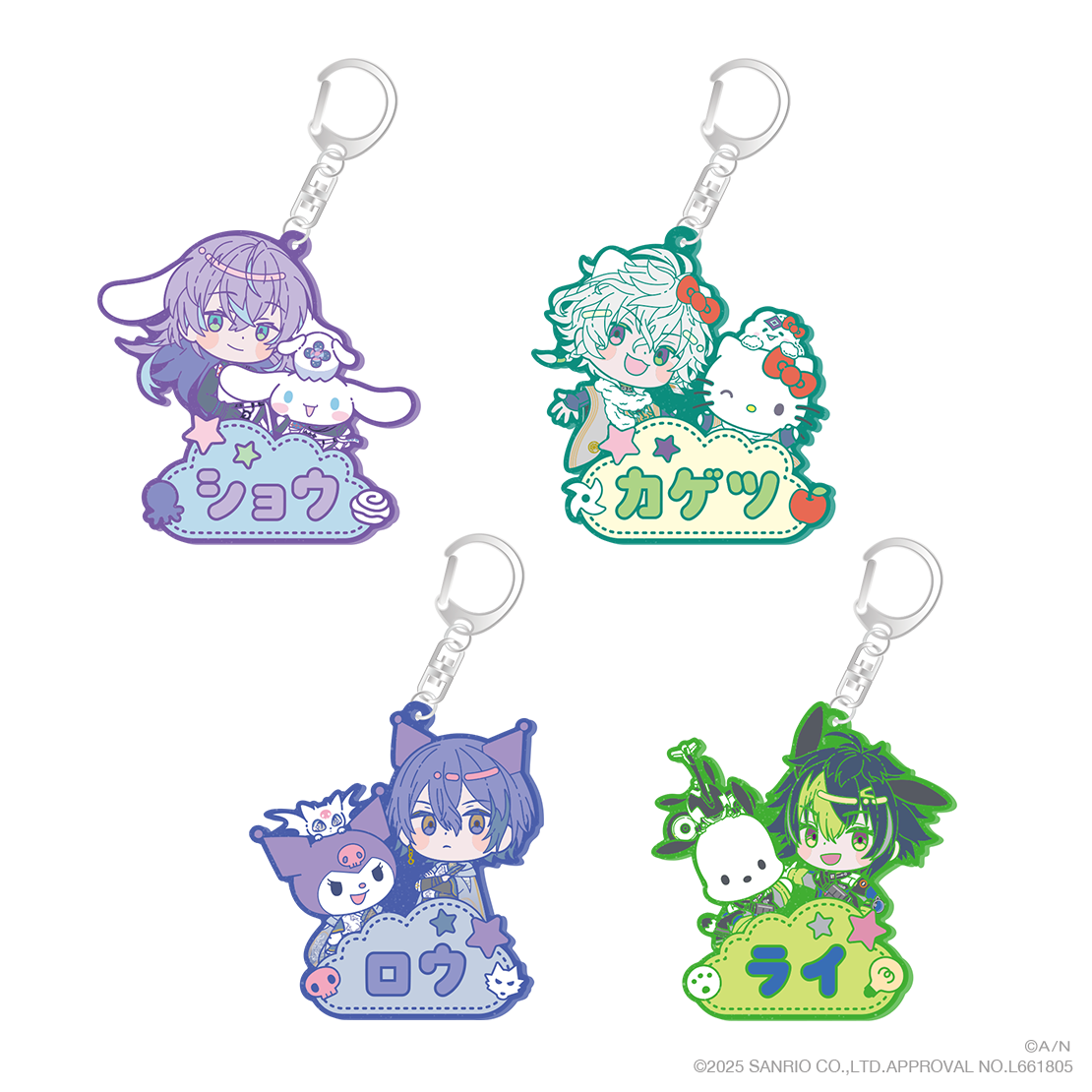 【Dytica×サンリオキャラクターズ】おなまえラバーキーホルダー