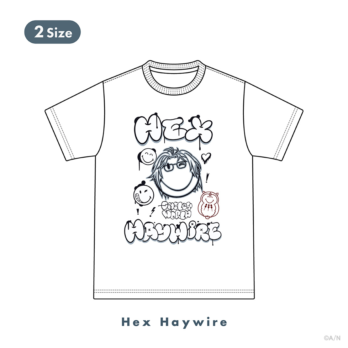 【NIJISANJI EN×SmileyWorld】Tシャツ ヘックス へイワイヤー