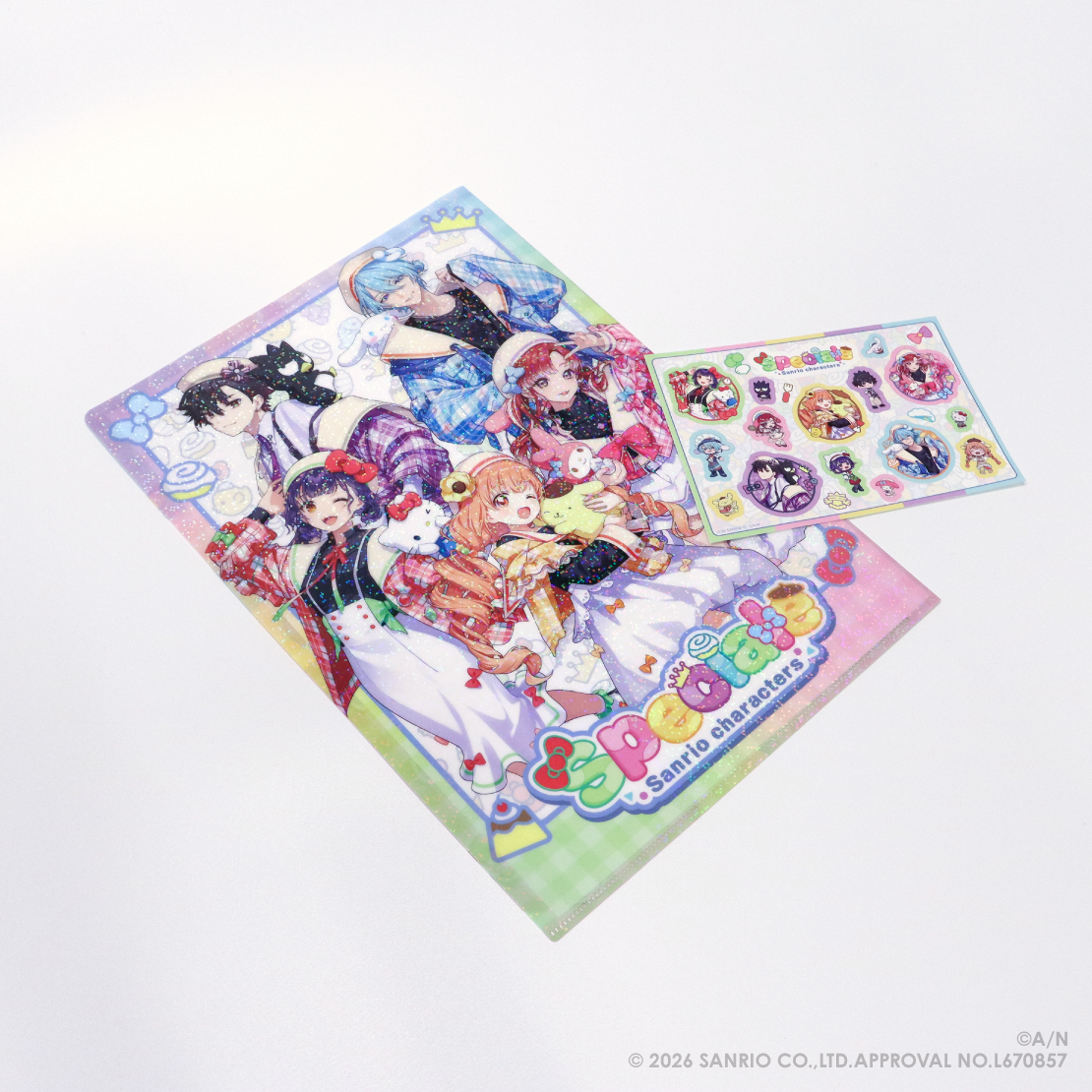【Speciale&times;サンリオキャラクターズ】キラキラクリアファイル＆ステッカーセット
