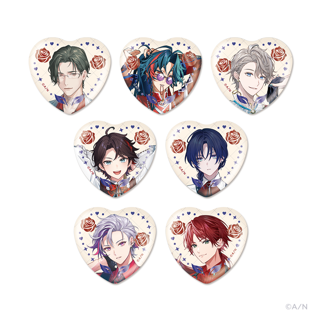 【Rose Valentine】ランダムハート型缶バッジ