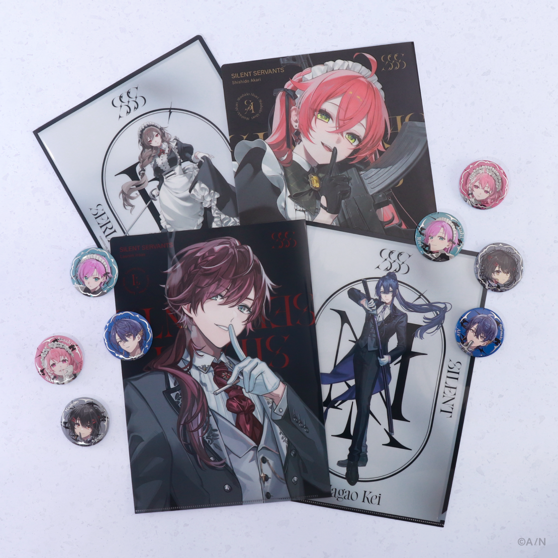 【SILENT SERVANTS】箔押し缶バッジセット