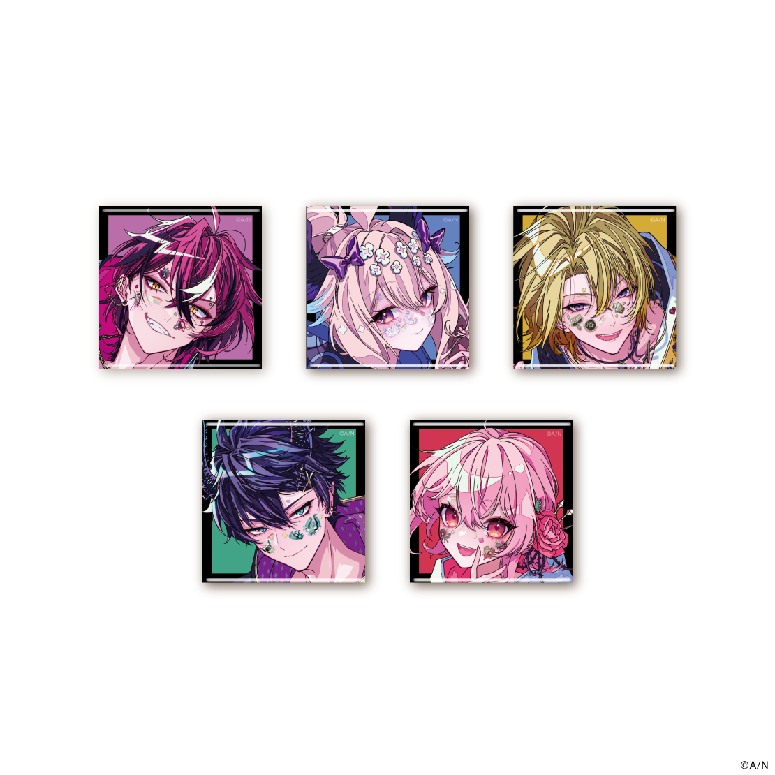 【FACE DECOR COLLECTION Vol.2】スクエア缶バッジ