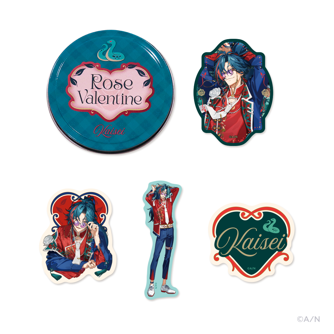 【Rose Valentine】缶入りステッカーセット