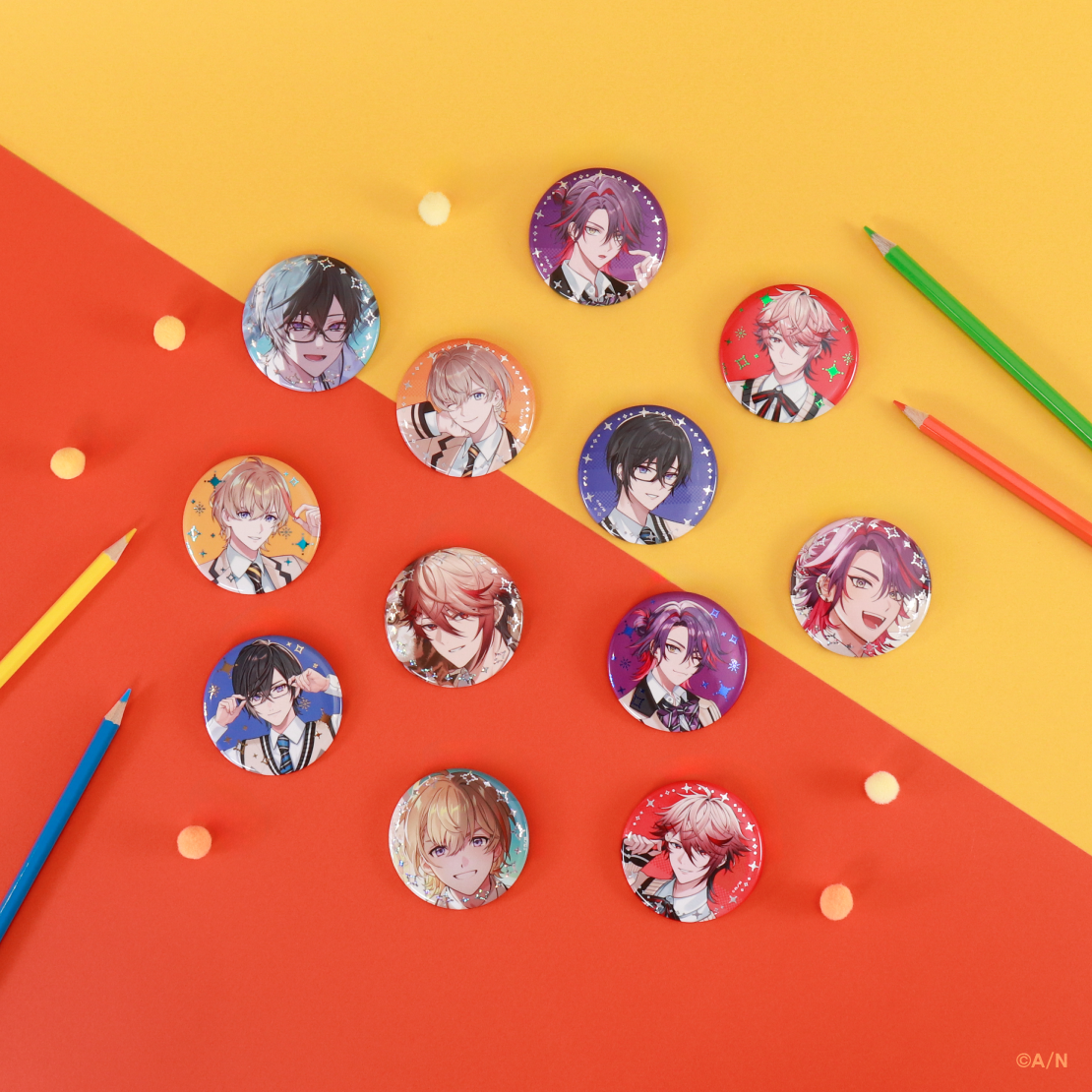 【学園ゔぉるたくしょん】ランダム箔押し缶バッジ