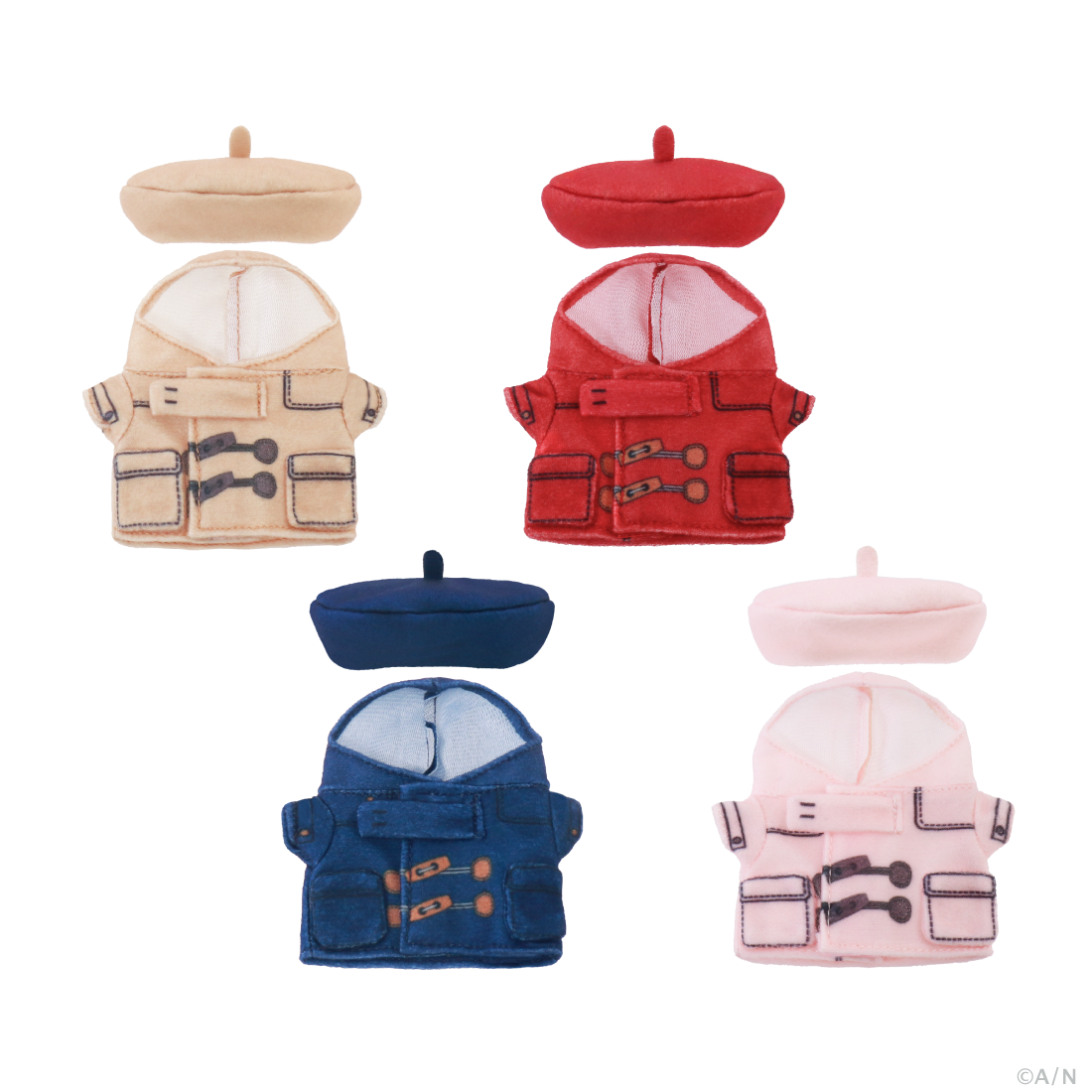 【OrenToko】にじぱぺダッフルコート&ベレー帽セット【にじぱぺカスタム】