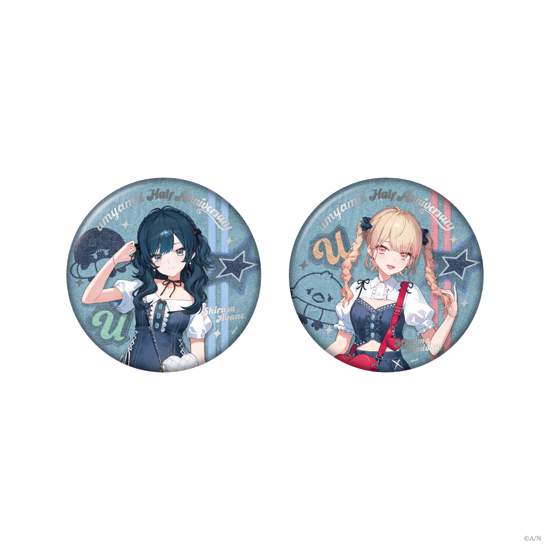 【うみゃみー Half】ビッグ箔押し缶バッジ