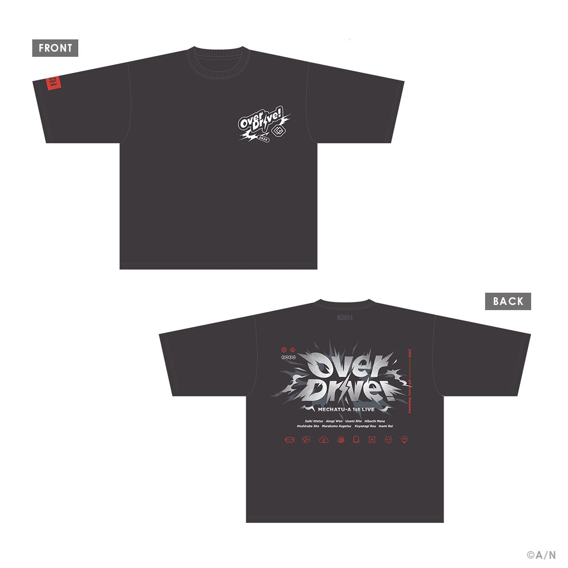 【MECHATU-A 1st LIVE】ビッグシルエットTシャツ 【MECHATU-A 1st LIVE "Over Drive!"】