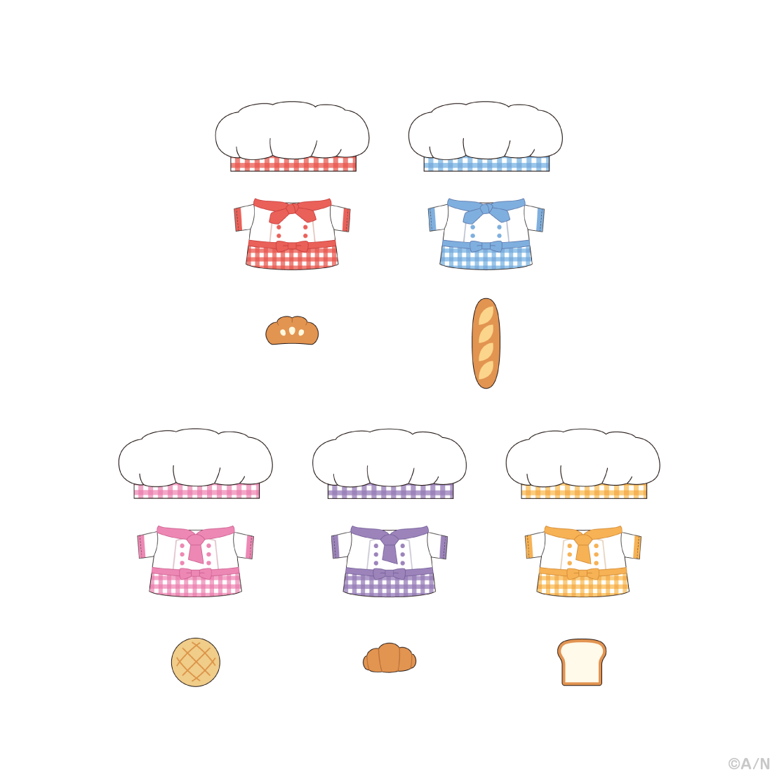 【ゆかいなパンやさん】パンやさん制服セット【にじぱぺカスタム】