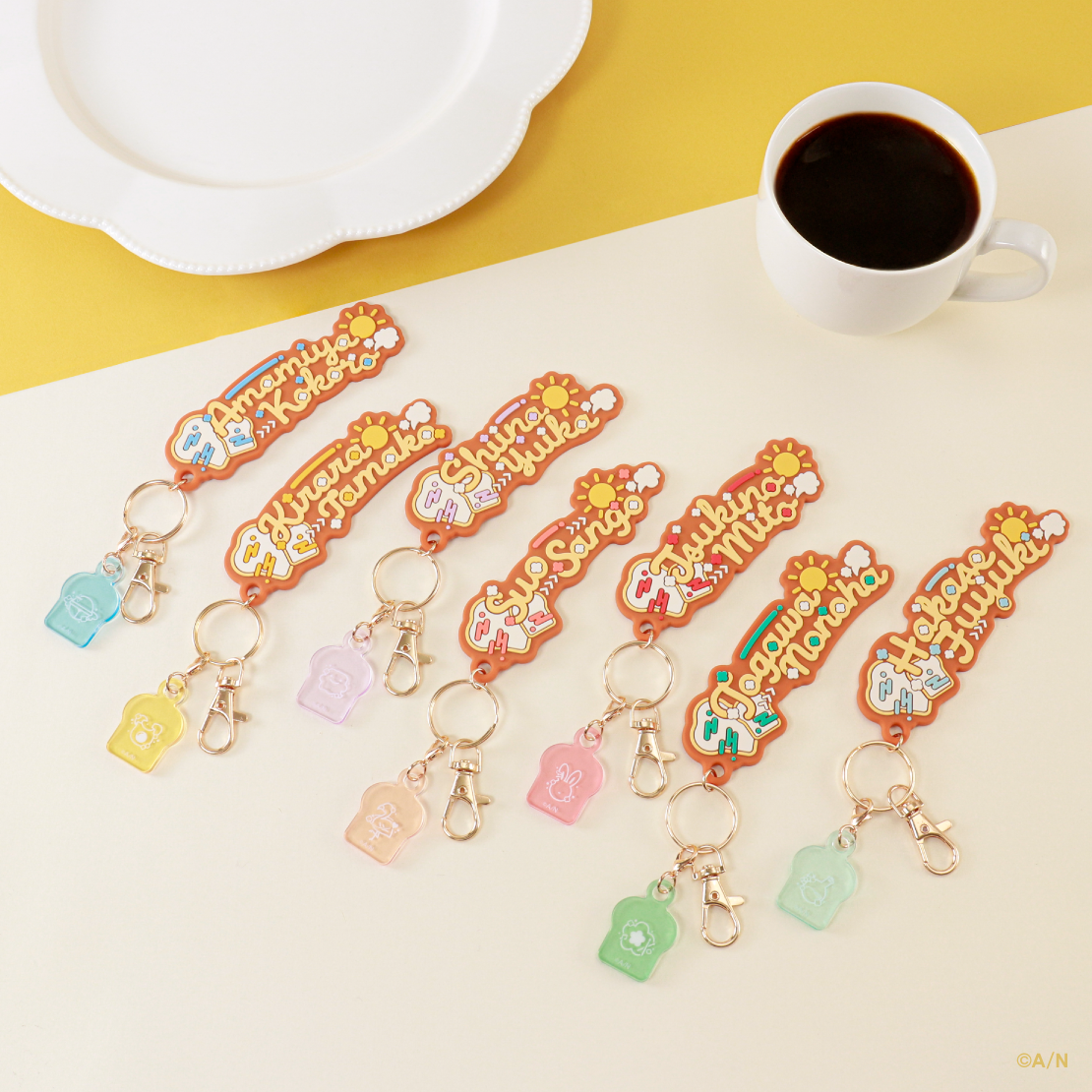 【食パンダッシュ】ラバーネームキーホルダー