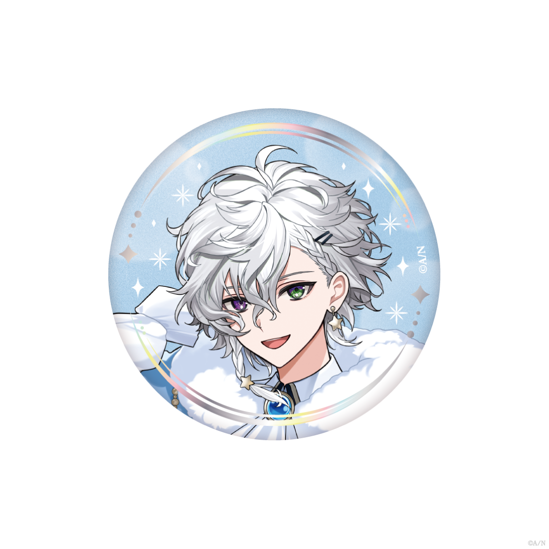 【White Snow Christmas】箔押し缶バッジ