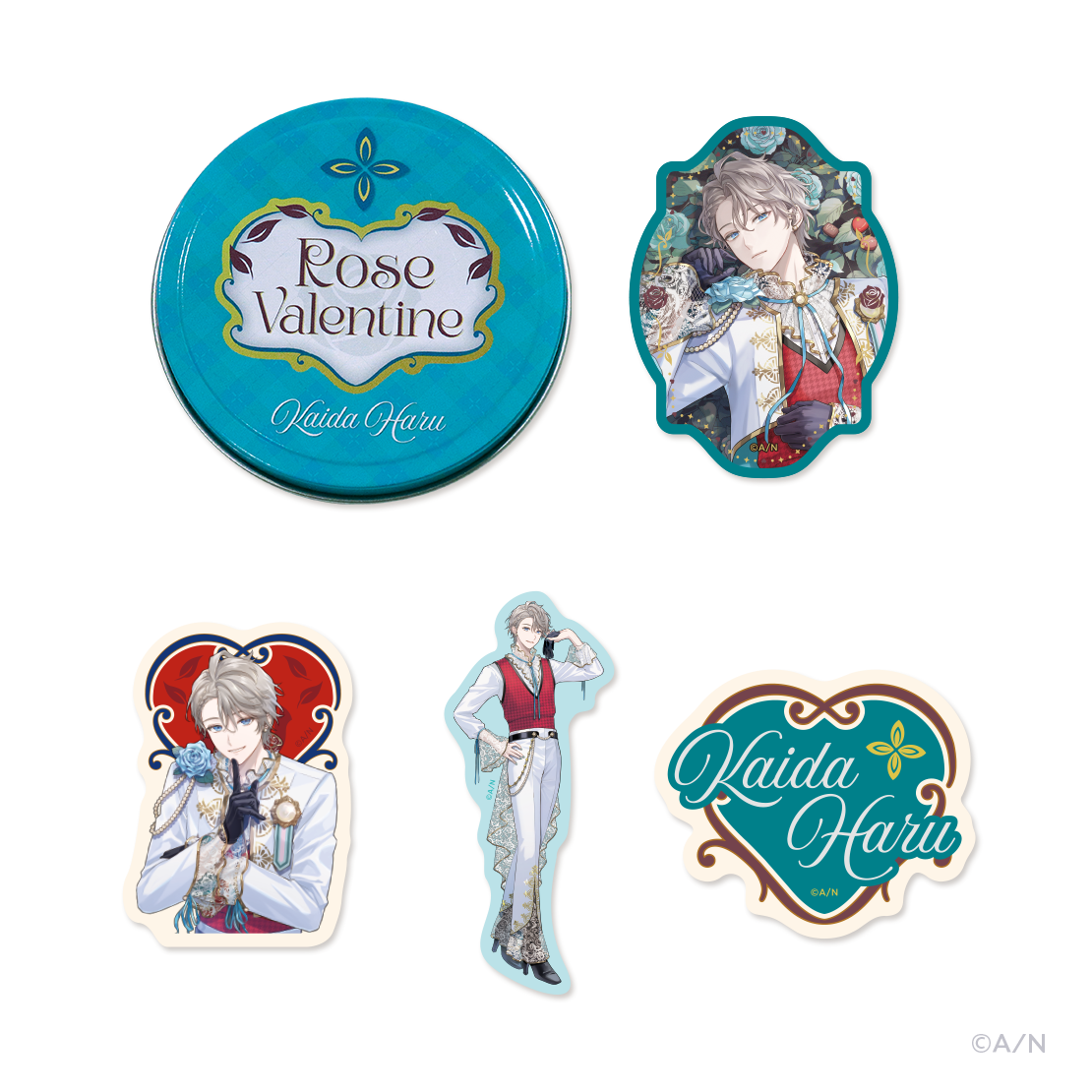 【Rose Valentine】缶入りステッカーセット