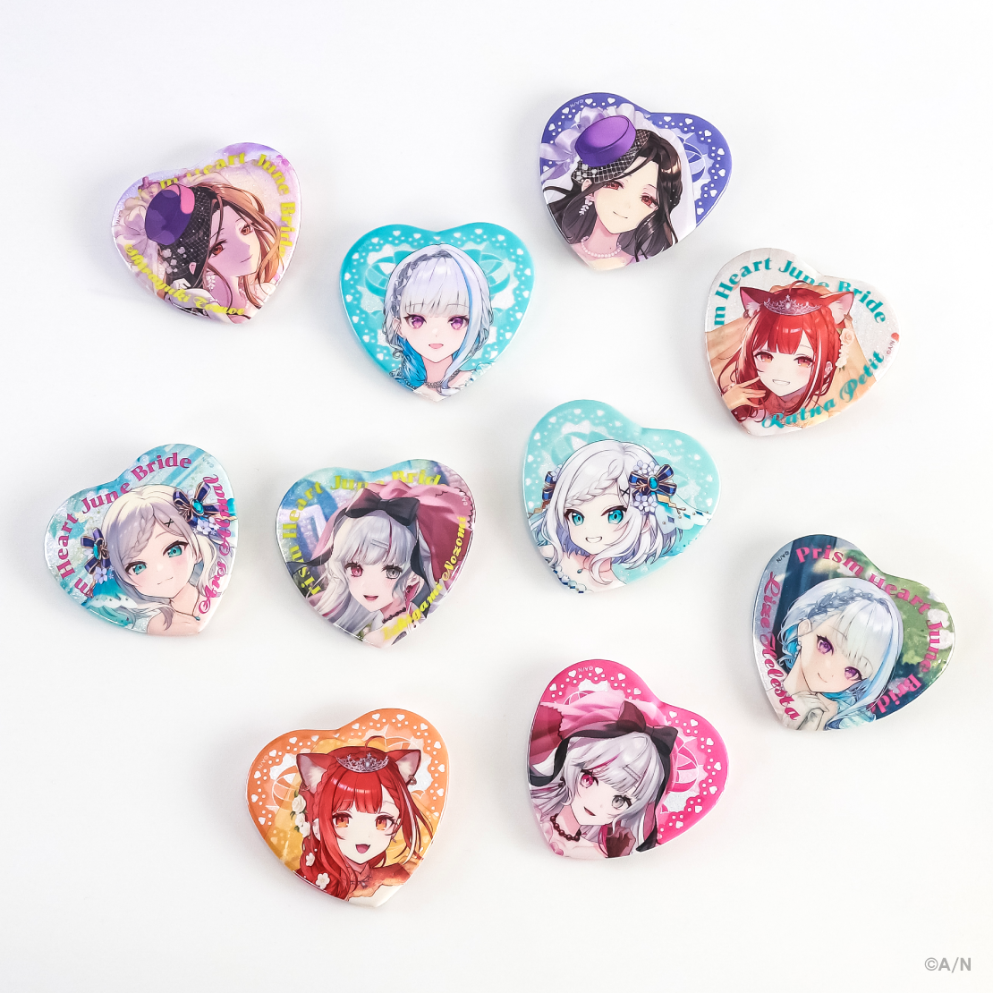 【Prism Heart June Bride】ランダムハート型缶バッジ Bグループ